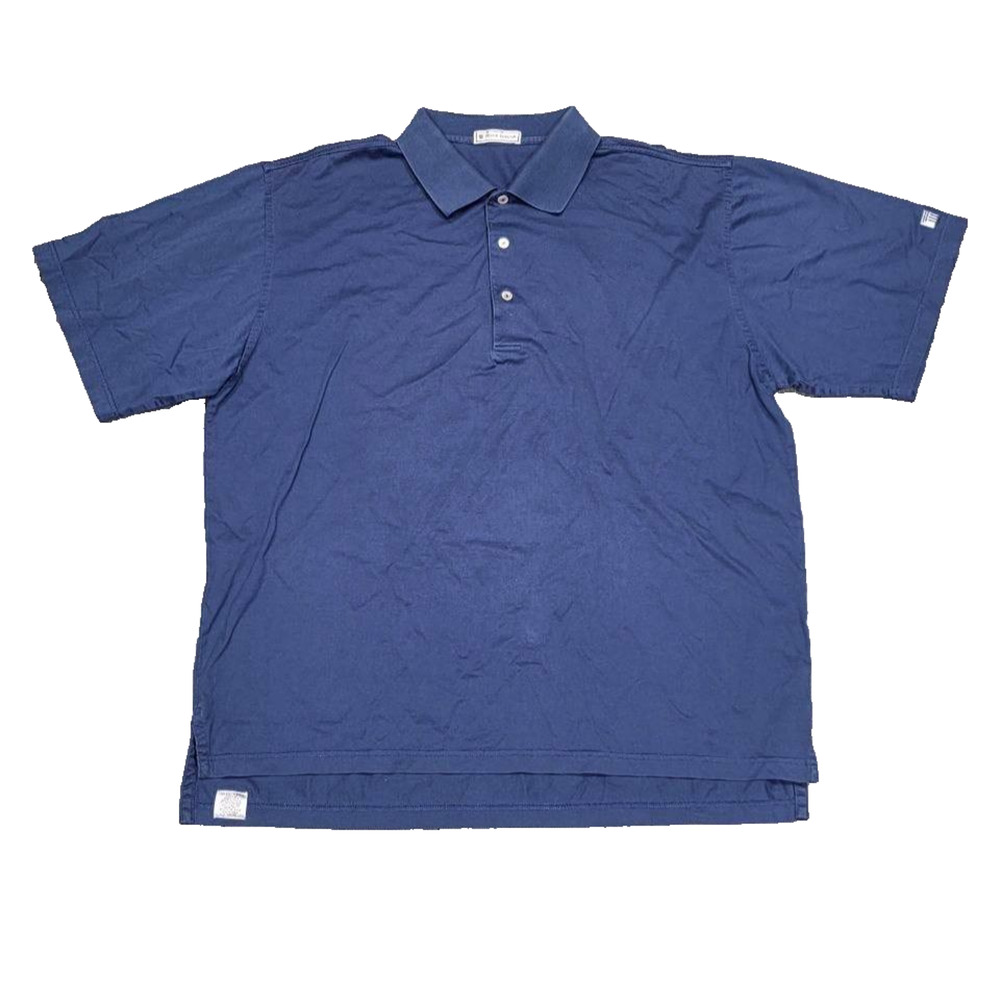 Peter Millar Shirt Mens FTP T-shirt Cotton Polo Blue Large A004787